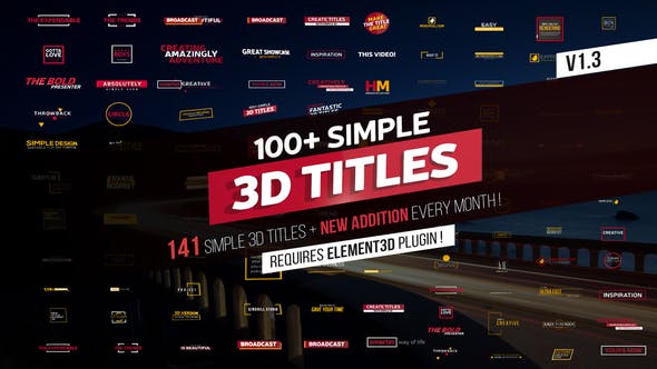 100+ Simple 3D Titles V1.3