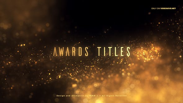 Golden Glitter Particles Titles