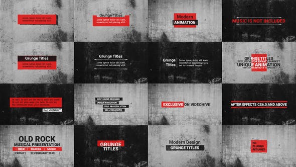 Free Grunge Titles Free After Effects Templates Official Site Videohive Projects