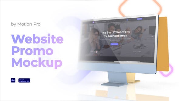 Website Promo On Macbook Device - Animated Mockup, After Effects Project  Files