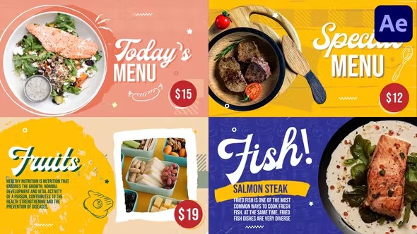 food after effects template free download