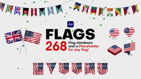 custom flags videohive free download after effects templates