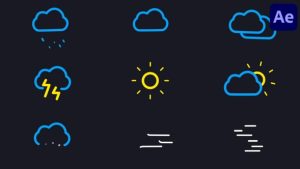 Weather Line Icons Pack for After Effects