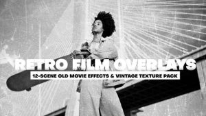 12-Scene Retro Film Overlays – Old Movie Effects & Vintage Texture Pack