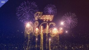 Happy Holidays Gold Line Flares Black
