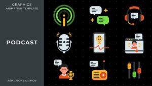 Podcast graphic animation template | After Effects